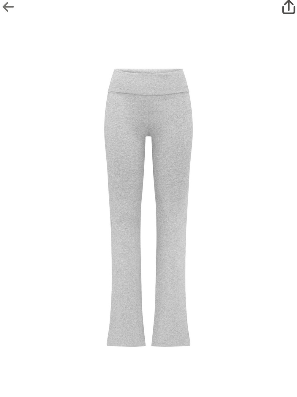 SKIMS Cotton Jersey Foldover Flared Pants Light Heather Grey XL NWOT
